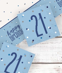 Blue Glitz 21st Birthday Party Supplies | Balloon | Decoration | Pack